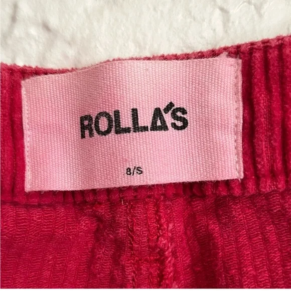 Rolla’s Corduroy Sailor Wide Leg Cropped Jeans Pants bright red Size Small - Picture 9 of 12